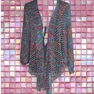 Rainbow multicolor crochet cardigan